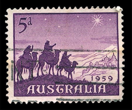 AUSTRALIA - CIRCA 1959: A stamp printed in Australia shows Camels and Star, circa 1959 Stock Photo - Budget Royalty-Free & Subscription, Code: 400-05705858