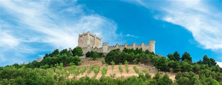 simsearch:400-05193127,k - Medieval castle over a hill in the village of Peñafiel in Valladolid, Spain Stock Photo - Budget Royalty-Free & Subscription, Code: 400-05705907