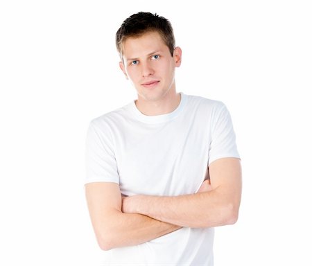 simsearch:400-04335148,k - young man in a white T-shirt isolated on white Foto de stock - Super Valor sin royalties y Suscripción, Código: 400-05705974