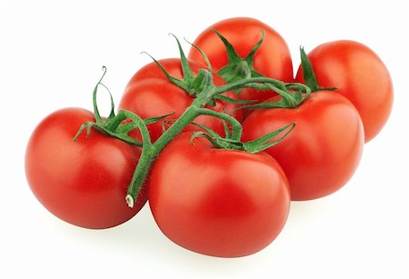 simsearch:400-04393672,k - Closeup of tomatoes on the vine isolated on white Stock Photo - Budget Royalty-Free & Subscription, Code: 400-05706209