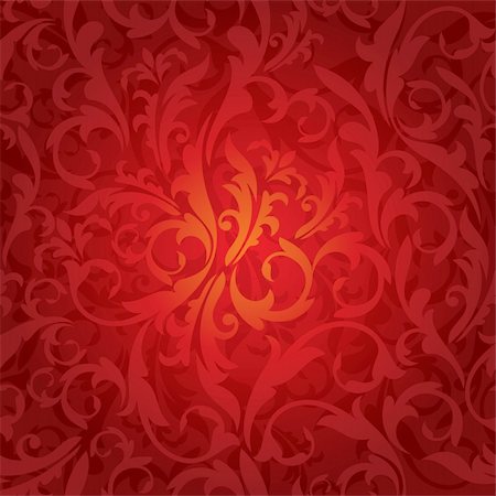 simsearch:400-05680306,k - abstract seamless red floral background vector illustration Stock Photo - Budget Royalty-Free & Subscription, Code: 400-05706289