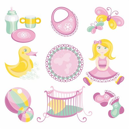 simsearch:400-05673438,k - abstract vector illustration of cute baby products Stock Photo - Budget Royalty-Free & Subscription, Code: 400-05706338