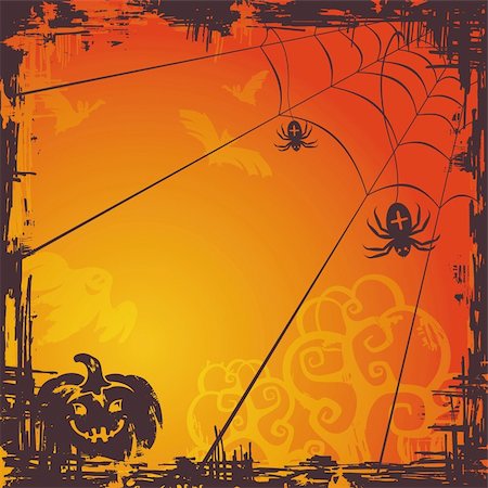 abstract autumn cartoon Halloween background vector illustration Stock Photo - Budget Royalty-Free & Subscription, Code: 400-05706346