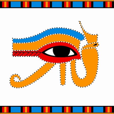 egyptian hieroglyphics - Vector illustration of the ancient Egyptian Eye of Horus symbol Stock Photo - Budget Royalty-Free & Subscription, Code: 400-05706368