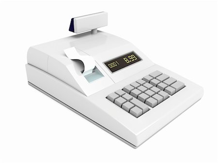 simsearch:400-05708287,k - Cash register isolated on white background Stock Photo - Budget Royalty-Free & Subscription, Code: 400-05706843