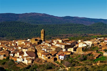 simsearch:400-05711931,k - Little Spanish Medieval Town on the Slopes of The Pyrenees Stock Photo - Budget Royalty-Free & Subscription, Code: 400-05706937