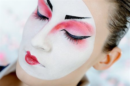 close-up artistic portrait of japan geisha woman with creative make-up Stock Photo - Budget Royalty-Free & Subscription, Code: 400-05707156
