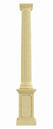 designs for decoration of pillars - Classic column on pedestal isolated on white - rendering Stock Photo - Budget Royalty-Free & Subscription, Code: 400-05707389