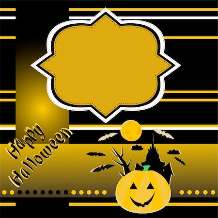 simsearch:400-05325412,k - halloween background with smile pumpkin banner card vector Stock Photo - Budget Royalty-Free & Subscription, Code: 400-05707863