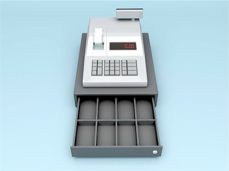 simsearch:400-05708287,k - 3d illustration of cash register without money Stock Photo - Budget Royalty-Free & Subscription, Code: 400-05708287