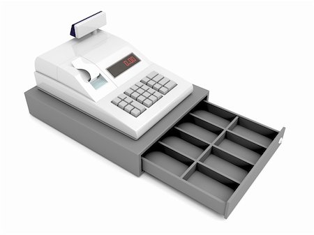 simsearch:400-05708287,k - Cash register with opened empty drawer Stock Photo - Budget Royalty-Free & Subscription, Code: 400-05708289