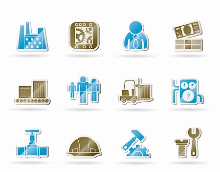 simsearch:400-04913456,k - Business, factory and mill icons - vector icon set Stock Photo - Budget Royalty-Free & Subscription, Code: 400-05709381