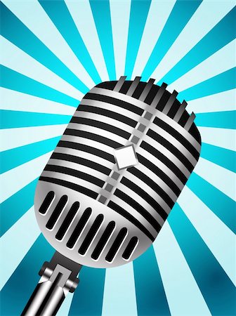 simsearch:400-06954069,k - Classic Microphone on lined background. Vector illustration Photographie de stock - Aubaine LD & Abonnement, Code: 400-05709775