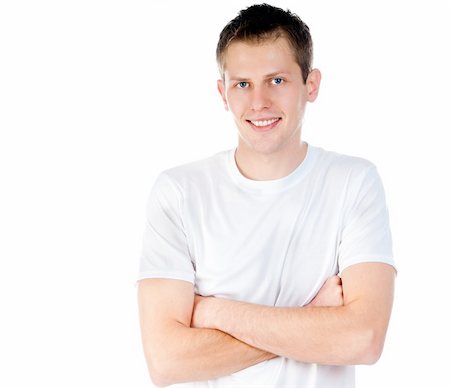 simsearch:400-04335148,k - young man in a white T-shirt isolated on white Foto de stock - Super Valor sin royalties y Suscripción, Código: 400-05701140