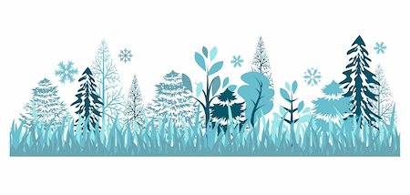 simsearch:400-05364550,k - Beautiful seamless blue pattern with winter forest Photographie de stock - Aubaine LD & Abonnement, Code: 400-05701295