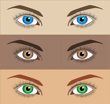 simsearch:400-04790516,k - Vector image of three variations of woman eyes Stock Photo - Budget Royalty-Free & Subscription, Code: 400-05701650