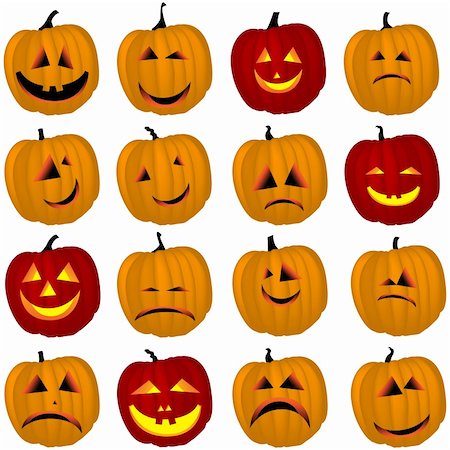 vector set of halloween pumpkins Stock Photo - Budget Royalty-Free & Subscription, Code: 400-05702010