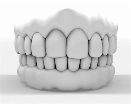 dentures - 3d image of white denture isolated on white Stock Photo - Budget Royalty-Free & Subscription, Code: 400-05702913