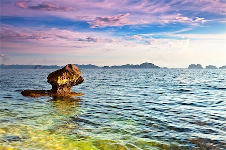 simsearch:400-04418173,k - Beautiful seascape. Stone on the foreground. Philippines Stock Photo - Budget Royalty-Free & Subscription, Code: 400-05703164