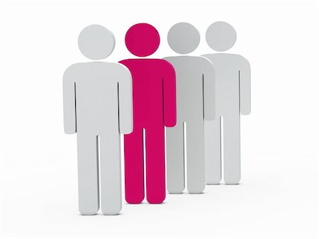 simsearch:400-05705371,k - 3d man leadership pink stand in series Stock Photo - Budget Royalty-Free & Subscription, Code: 400-05703390