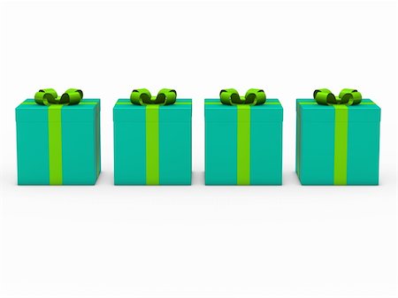 simsearch:400-04304378,k - 3d gift box series blue green ribbon Photographie de stock - Aubaine LD & Abonnement, Code: 400-05703392