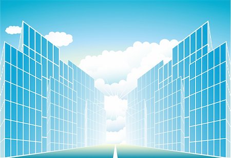 blue sign modern urban landscape with sun and cloud Stock Photo - Budget Royalty-Free & Subscription, Code: 400-05714249