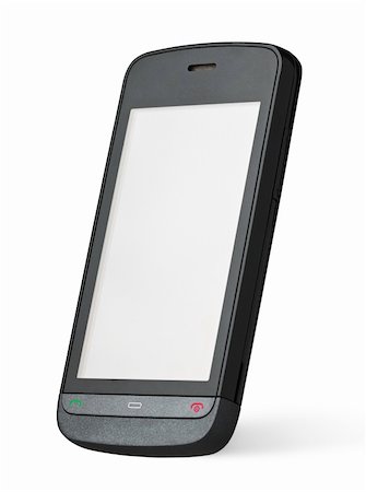 simsearch:400-04376796,k - Mobile touch screen smartphone isolated on white Foto de stock - Super Valor sin royalties y Suscripción, Código: 400-05714504