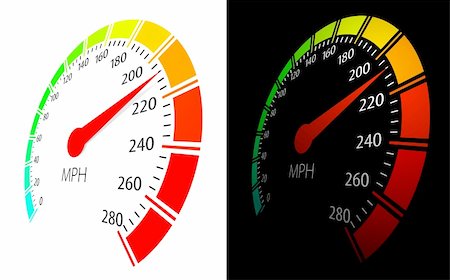 dial (measuring gauge) - Vector speedometer with moving arrow and high speed in perspective view Photographie de stock - Aubaine LD & Abonnement, Code: 400-05715393