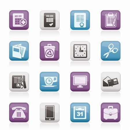 simsearch:400-04913456,k - Business and office tools icons - vector icon set Stock Photo - Budget Royalty-Free & Subscription, Code: 400-05716262