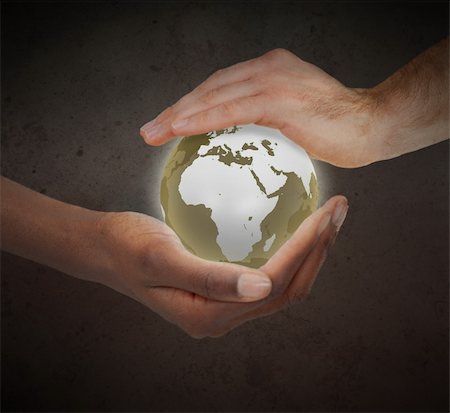 simsearch:400-06089187,k - Hands protecting a glowing planet globe against a white background Stock Photo - Budget Royalty-Free & Subscription, Code: 400-05716333