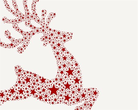 reindeer red from stars flying on background Stock Photo - Budget Royalty-Free & Subscription, Code: 400-05717868