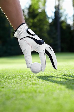 simsearch:400-05753062,k - Hand in glove puts the golf ball on the field Stock Photo - Budget Royalty-Free & Subscription, Code: 400-05717910