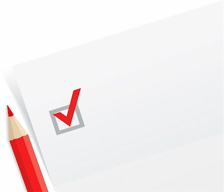 simsearch:400-06327059,k - Close-up of checklist with a red pencil, vector illustration Foto de stock - Super Valor sin royalties y Suscripción, Código: 400-05719450