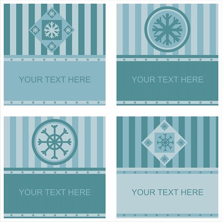 set of 4 cute winter snowflakes frames Stock Photo - Budget Royalty-Free & Subscription, Code: 400-05711219