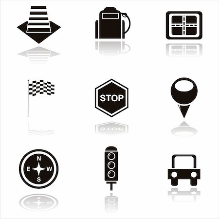 set of 9 black traffic icons Stock Photo - Budget Royalty-Free & Subscription, Code: 400-05711221