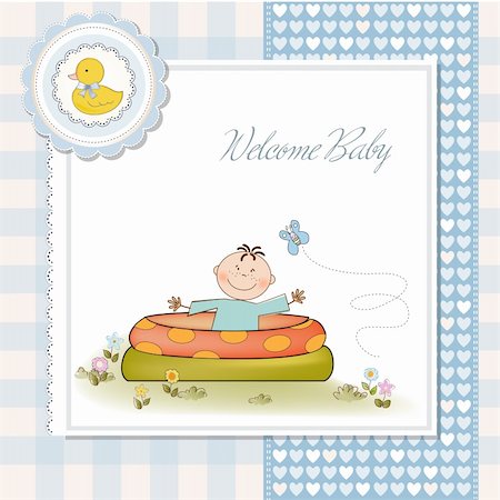 baby  a small pool . shower announcement card Stock Photo - Budget Royalty-Free & Subscription, Code: 400-05711246