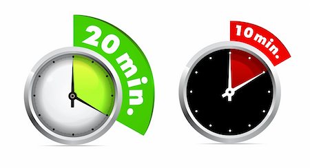 Set of 10 and 20 minutes timer. Vector illustration. Easy ro edit Stock Photo - Budget Royalty-Free & Subscription, Code: 400-05711406