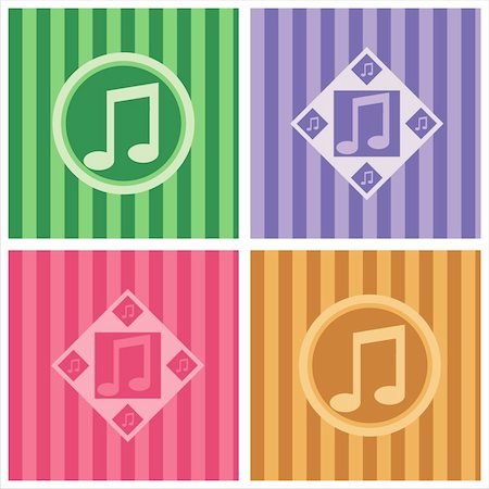 set of 4 cute musical backgrounds Stock Photo - Budget Royalty-Free & Subscription, Code: 400-05711506