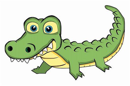 simsearch:400-04434649,k - Vector Illustration of a Cute Looking Crocodile. No gradient. Stock Photo - Budget Royalty-Free & Subscription, Code: 400-05713400