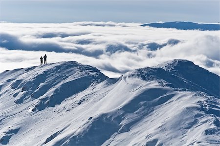 simsearch:400-05118687,k - two climbers on a mountain in winter Stock Photo - Budget Royalty-Free & Subscription, Code: 400-05713604