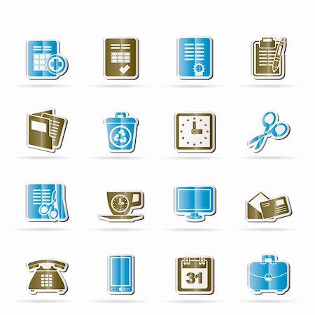 simsearch:400-04913456,k - Business and office tools icons - vector icon set Stock Photo - Budget Royalty-Free & Subscription, Code: 400-05724244