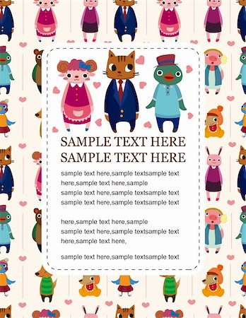 simsearch:400-04419697,k - cartoon animal family card Stock Photo - Budget Royalty-Free & Subscription, Code: 400-05724250