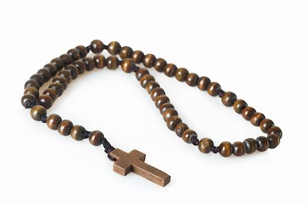 Wooden Rosary isolated on white background Stock Photo - Budget Royalty-Free & Subscription, Code: 400-05724261