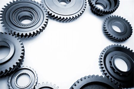simsearch:700-03601449,k - Steel gears on plain background. Copy space Stock Photo - Budget Royalty-Free & Subscription, Code: 400-05725095