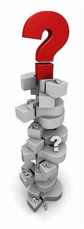 simsearch:400-05730288,k - 3D illustration of question marks in a tall pile. Stock Photo - Budget Royalty-Free & Subscription, Code: 400-05725767