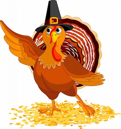 Illustration of Happy Thanksgiving Turkey presenting Stock Photo - Budget Royalty-Free & Subscription, Code: 400-05726027