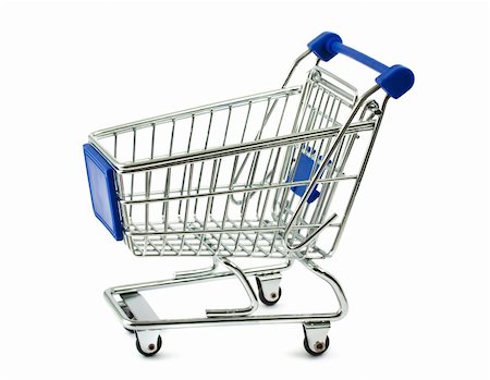 simsearch:400-04321973,k - Metal shopping cart isolated on white background Stock Photo - Budget Royalty-Free & Subscription, Code: 400-05728080