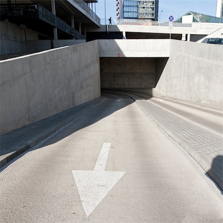 empty road city - Parking lot entrance from outside Stock Photo - Budget Royalty-Free & Subscription, Code: 400-05728613