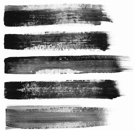 Abstract painted ink strokes set. Stock Photo - Budget Royalty-Free & Subscription, Code: 400-05728642