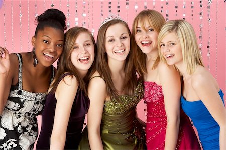 Group Of Teenage Friends Dressed For Prom Stock Photo - Budget Royalty-Free & Subscription, Code: 400-05729064